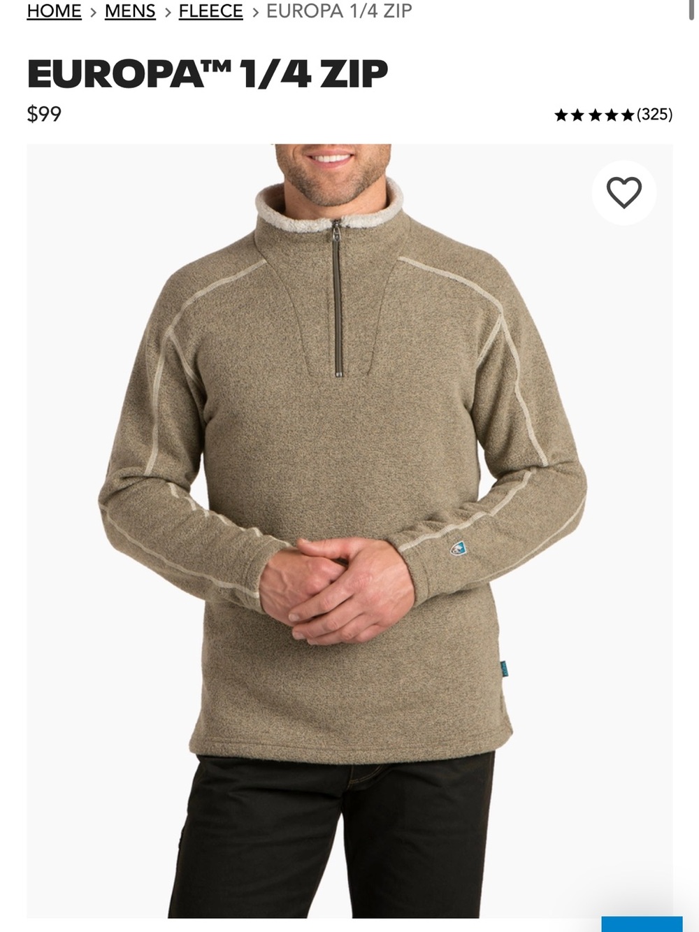 Kuhl Europa 1/4 Zip Pullover - Dark Olive Green ( See photos )